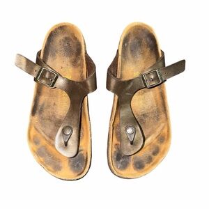 Birkenstock Gizeh Brown Leather Thong Sandals EU 38 US 7